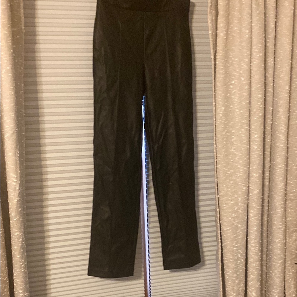 LOFT Black faux leather pants